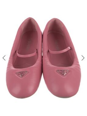 Prada Rose Pink Leather Mary Jane Flats